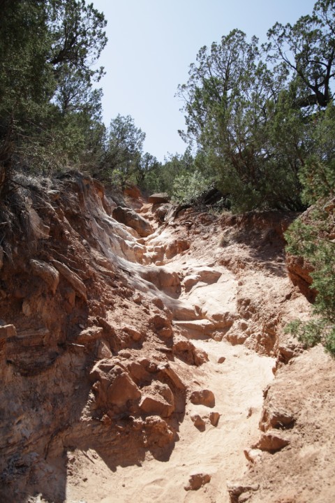 climbing up the lighthouse formation palo duro canyon tx