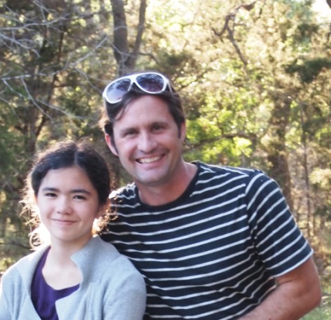 father and daughter happy in wimberley