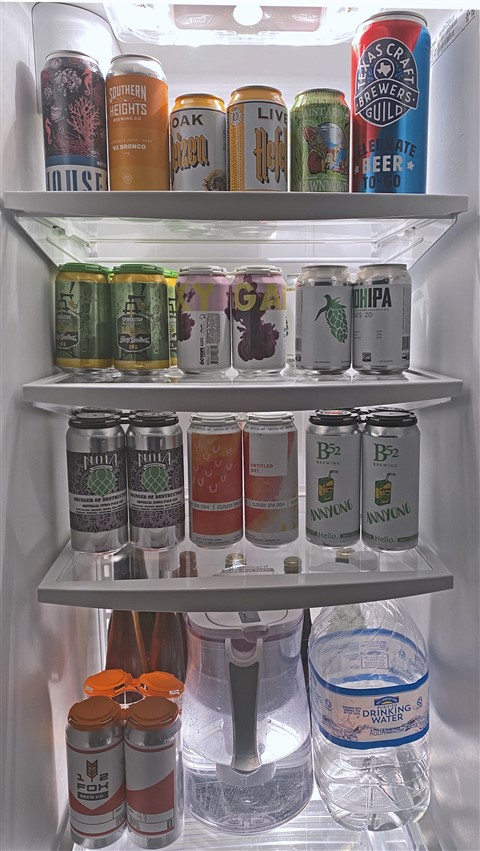stocked up beer fridge