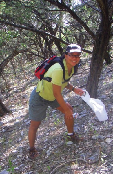 kat cleans up the park