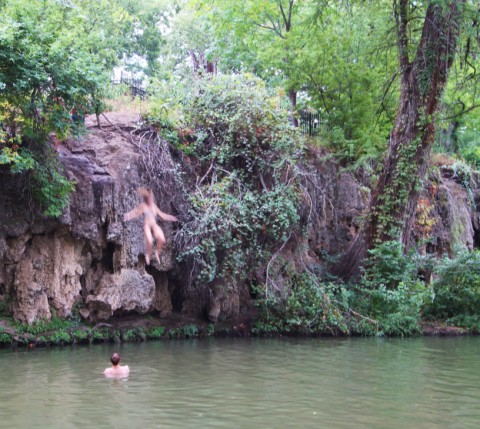 cliff diving at krause springs cliff diving at krause springs