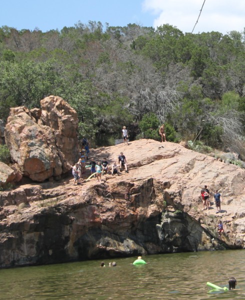cliff jump at devil's watering hole