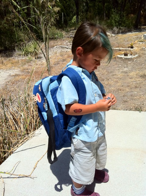 first day of school 2011 fall eanes blue hair