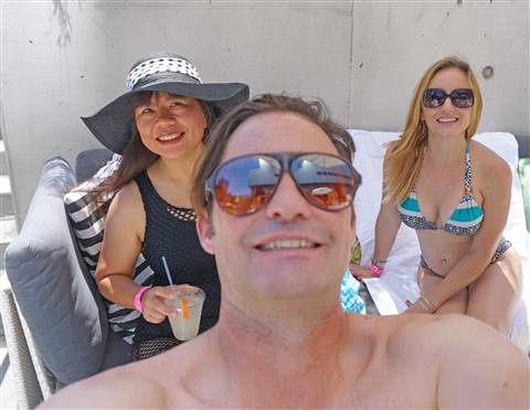 pretty girls at the W Hotel Pool wet deck