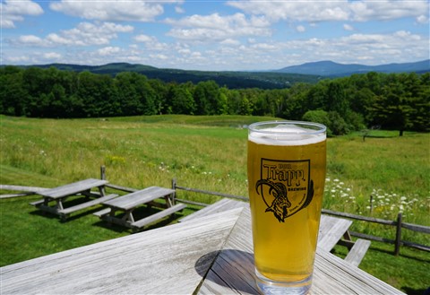Von Trapplodge lunch view and beer