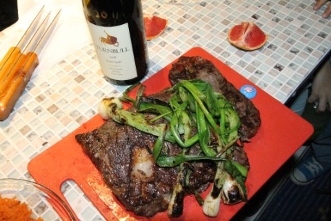 sous vide steak and onions