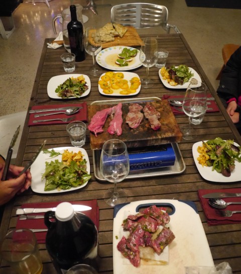 filet mignon on the salt plate