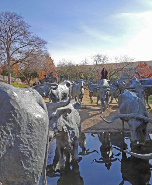 dallas longhorn sculpture pioneer park