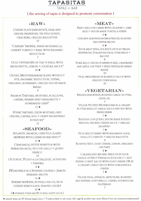 tapasita's austin menu tapas bar best happy hour in town