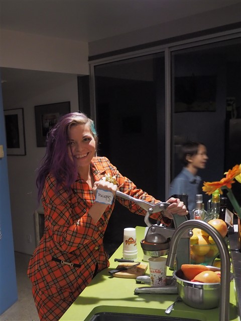 sabrina squishes fruit quiet company band party