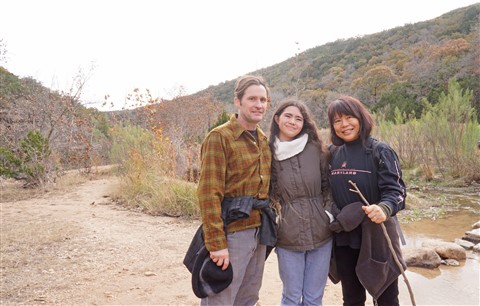dork with wife and daughter at lost maples state park 