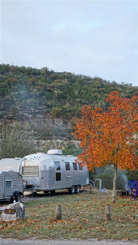 airstream camping at lost maples state park texas fall dec 2015