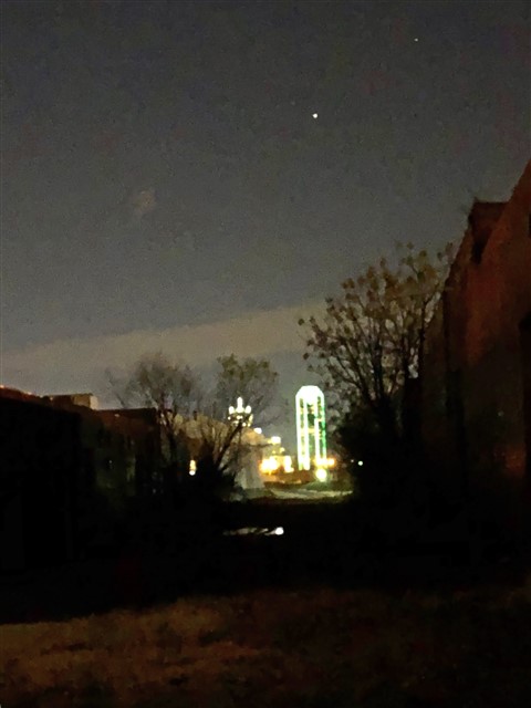 dallas green neon skyscraper