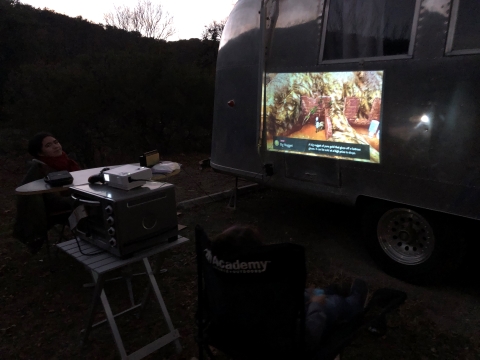 camping outdoor projector