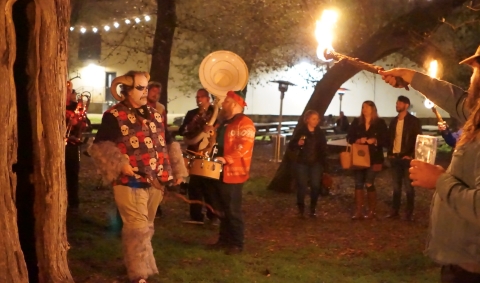 krampus summoned from the forest at live oak brewing austin