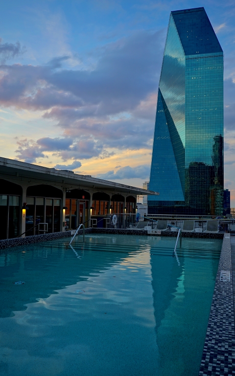 mayflower stay alfred rooftop pool downtown view i. m. pei