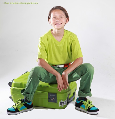 delsey luggage green boy