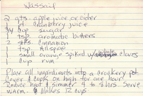 found wassail recipe found wassail recipe