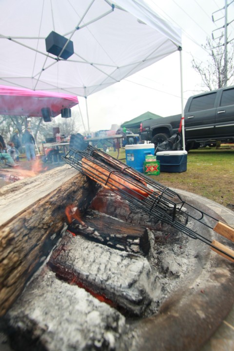 salmon grilled on the fire pit salmon grilled on the fire pit