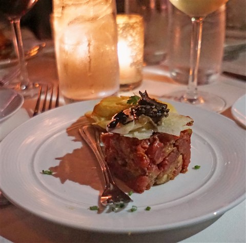 shaved black truffle steak tartare eddie v's austin