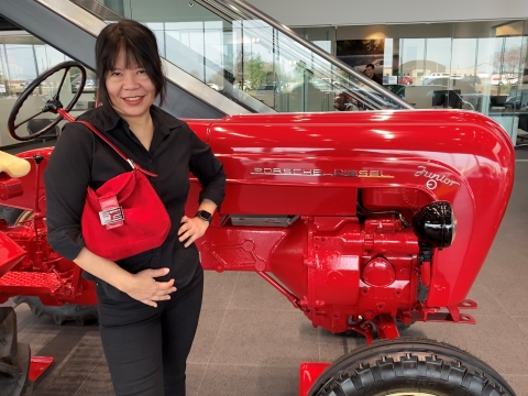 red porsche diesel tractor red fendi suede purse