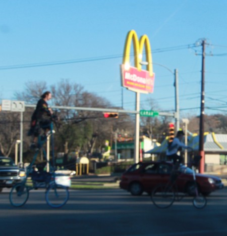 super tall double decker bike guy austin super tall double decker bike guy austin