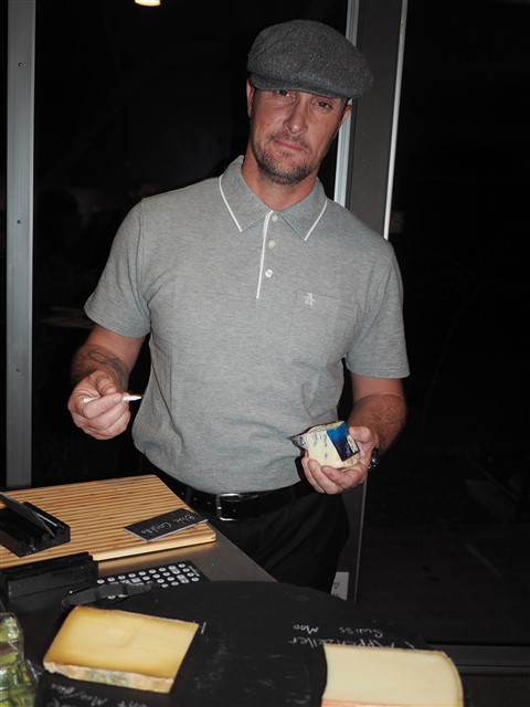 army dude preps cheese plate