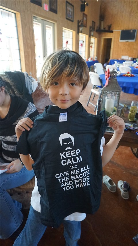 ron swanson christmas give me all the eggs and bacon