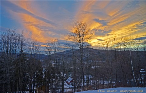 sunset over the village of hardwick vt 