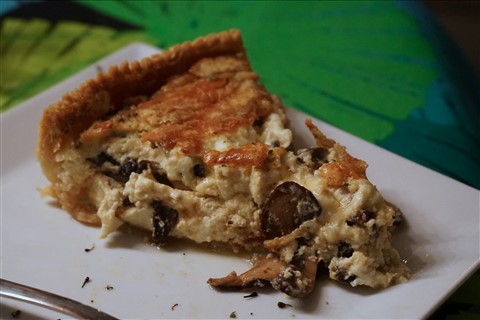 mushroom custard quiche