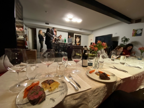 burgundy wine glasses steak dinner burgundy wine glasses steak dinner