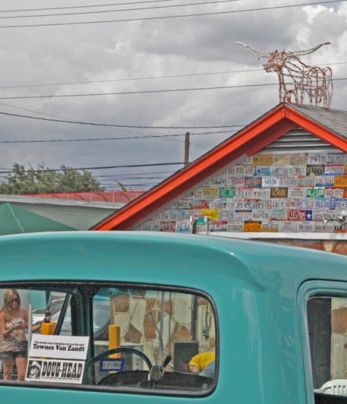 townes van zandt bumper sticker on vintage truck austin