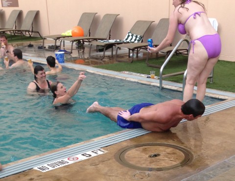 shamu at the pool atx