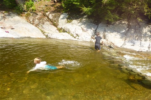 swimming at bolton falls potholes vermont