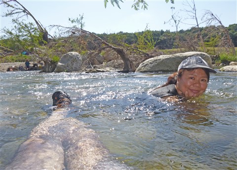 relaxing in the blanco river wimberley july 2015