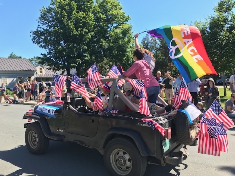 coexist vermont peace parade greensboro vt