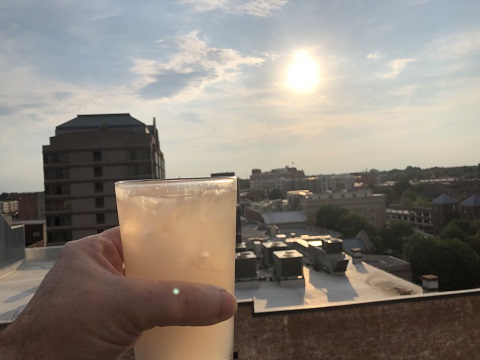 durham hotel rooftop sunset cocktail