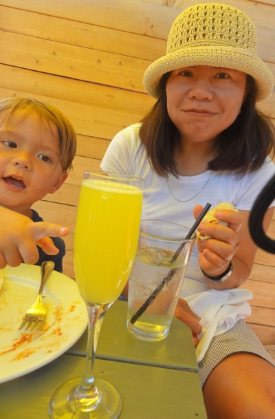 mimosas $7 per carafe at takoba