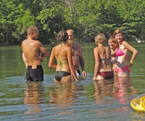 pass the wine sack at red bud island