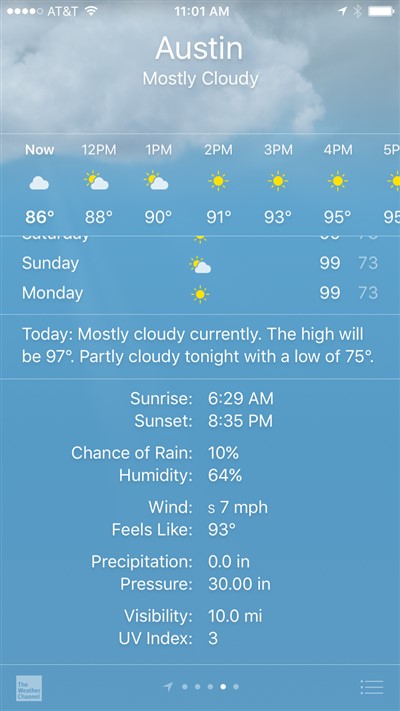 summer sun austin texas