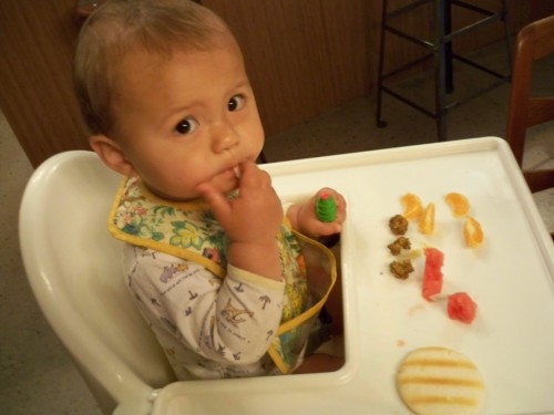 amh baby eating falafel