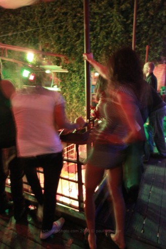 pole dancing back stage at cedar st courtyard