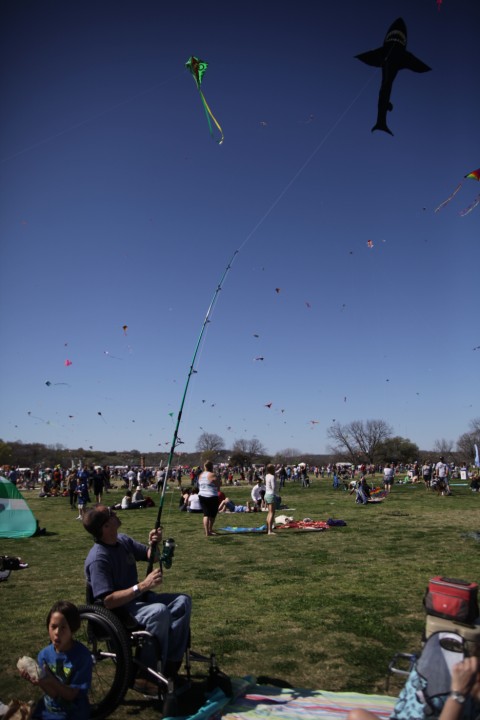 stephen and his shark kite on a fishing pole stephen and his shark kite on a fishing pole