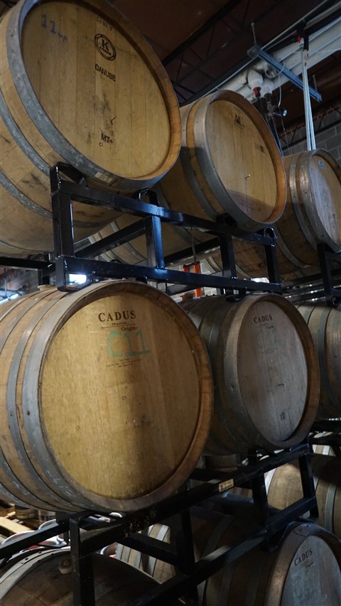 barrell aging beer at great raft brewing shreveport la craft beer