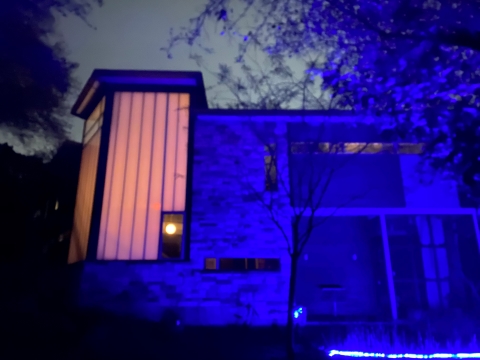 AMH austin mod house at night 