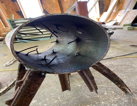 virus eating metal yard dog