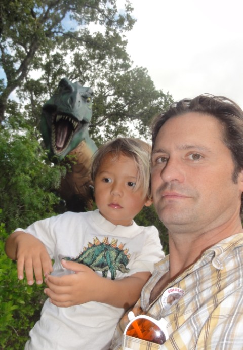 statue model dinosaur boy 