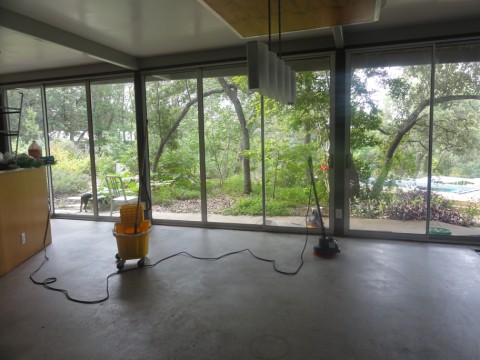 stripping the concrete floor