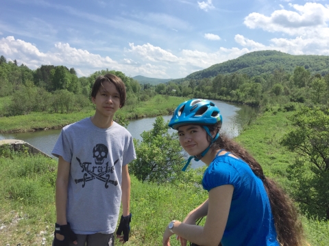 lamoille river from the LVRT Hardwick VT