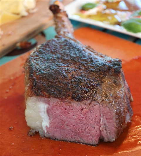 sous vide steak med-rare bone in